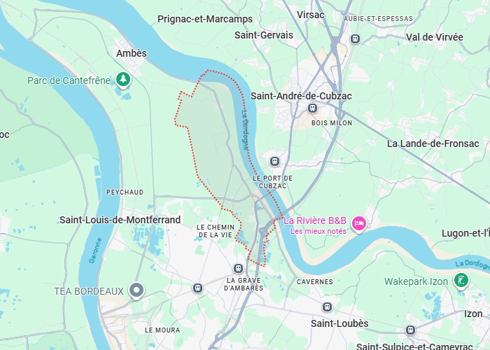 Carte Saint-André-de-Cubzac, Dordogne, Ambes, Cubzac